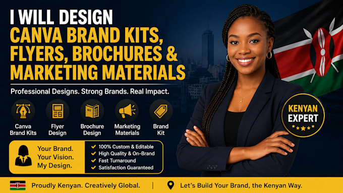 design canva brand kits,  brochures, marketing materials