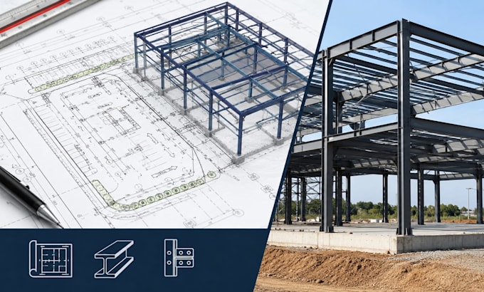 provide civil engineering structural site plan drawing steel structure design