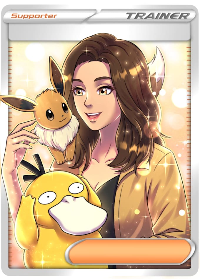 draw you pokemon card trainer illustration