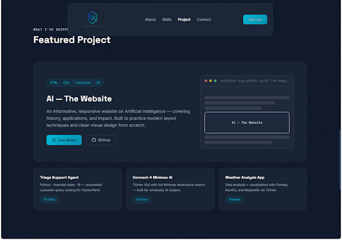 build a responsive frontend website using HTML CSS javascript
