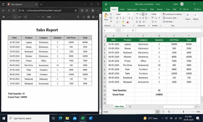 professionally convert PDF, image, word to excel