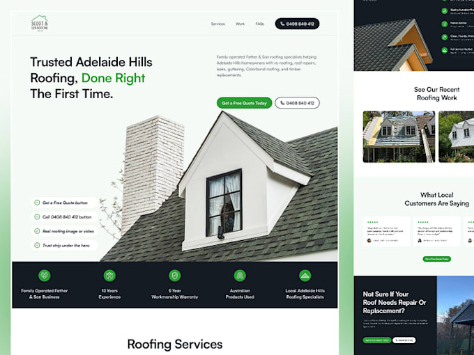 design wix website redesign construction website roofing website hvac website