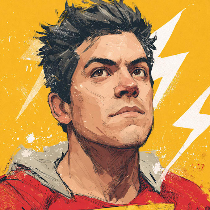 illustrate a superhero pop art portraits