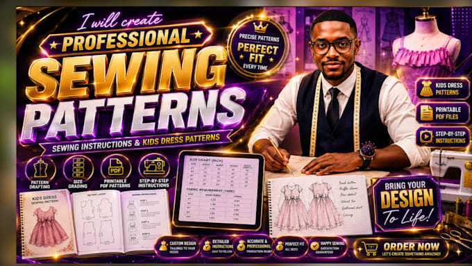 create professional sewing patterns, sewing instructions, and kids dress pattern