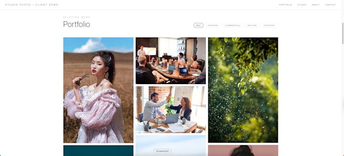 build a modern photography portfolio website