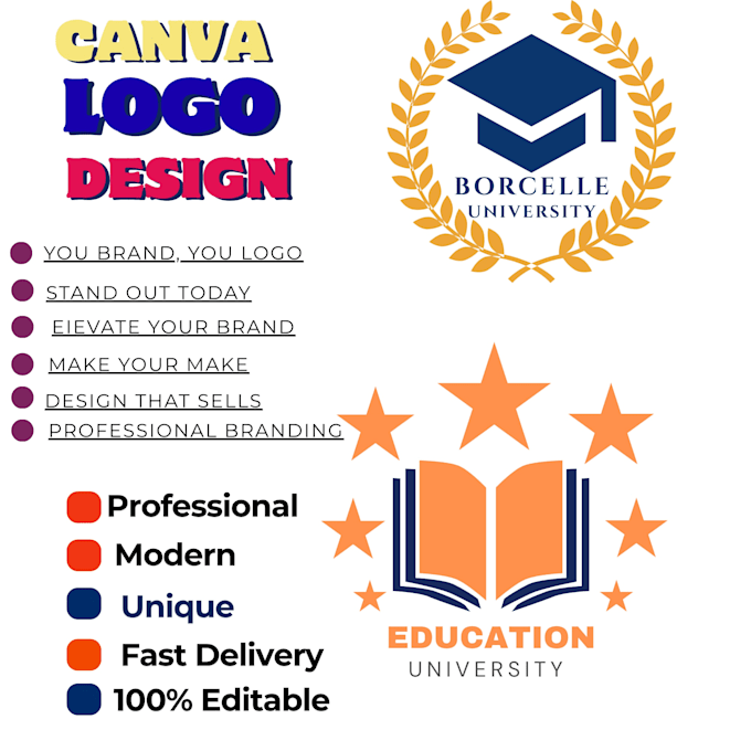 design a professional modern canva logo for your brand
