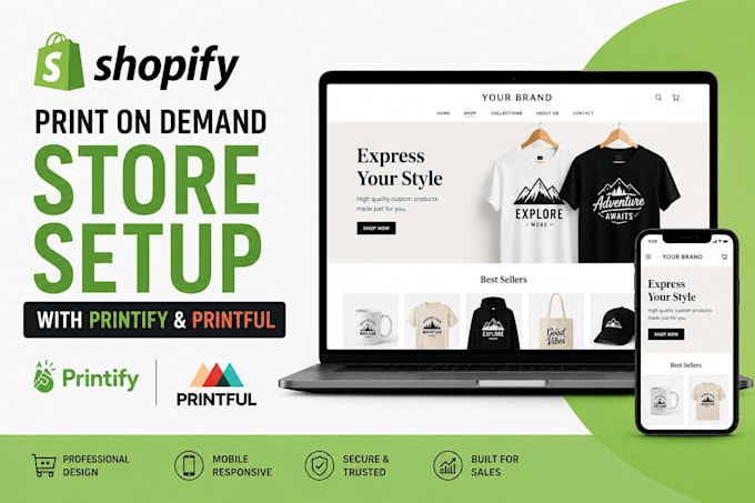 build a shopify print on demand store with printify and printful