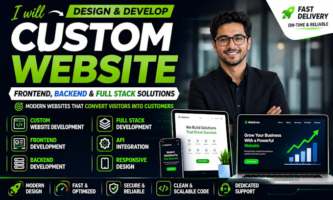 design and develop a custom full stack website