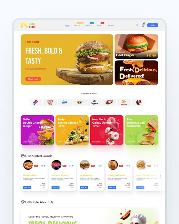 design premium catering restaurant website catering food delivery website