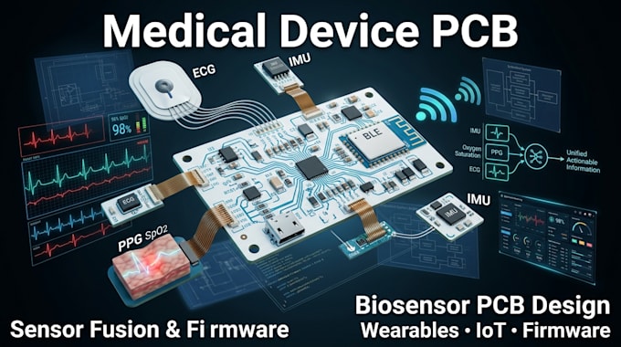 design medical device pcb, sensor fusion and firmware