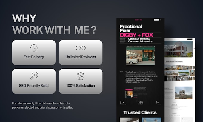 design a modern responsive framer website or framer landing page