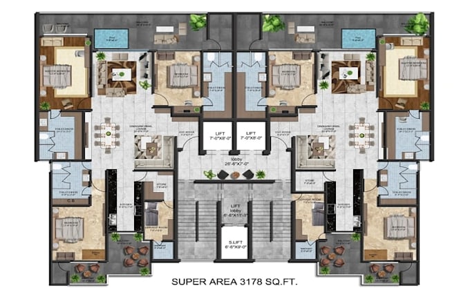 draw 2d plan layout, 2d floor plan render, 3d floor plan render using autocad