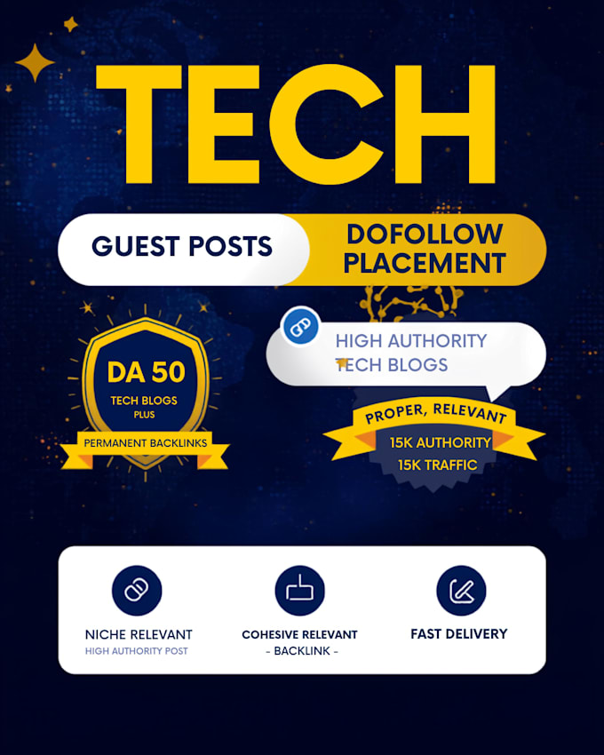 provide pure tech guest post and tech blog outreach service