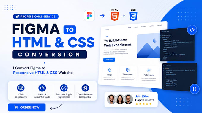 convert figma design into responsive HTML and CSS website