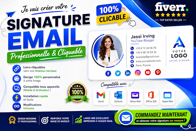 create an animated clickable HTML email signature