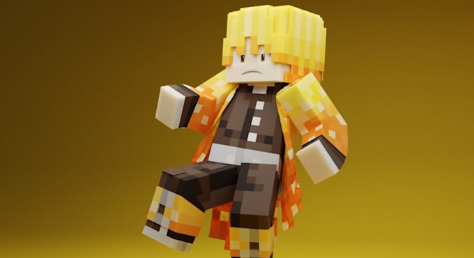 design 3d voxel art nft and game character low ploy, minecraft style