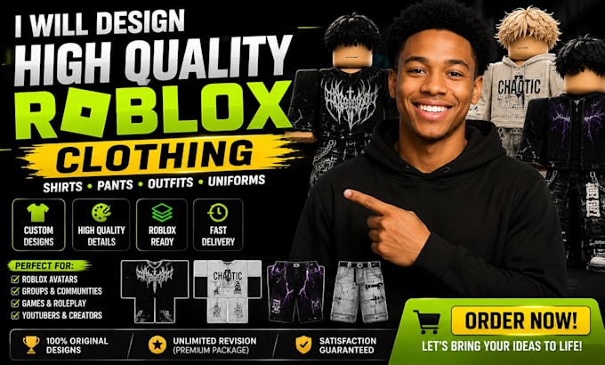 create high quality custom roblox clothing design
