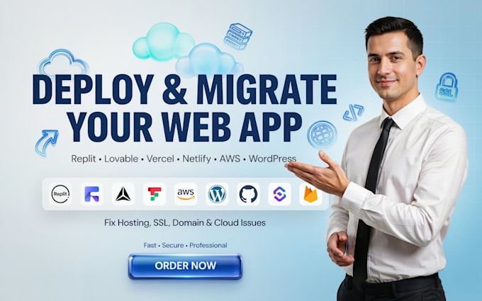 deploy migrate vercel to netlify, hipaa replit to aws cloud lovable to wordpress