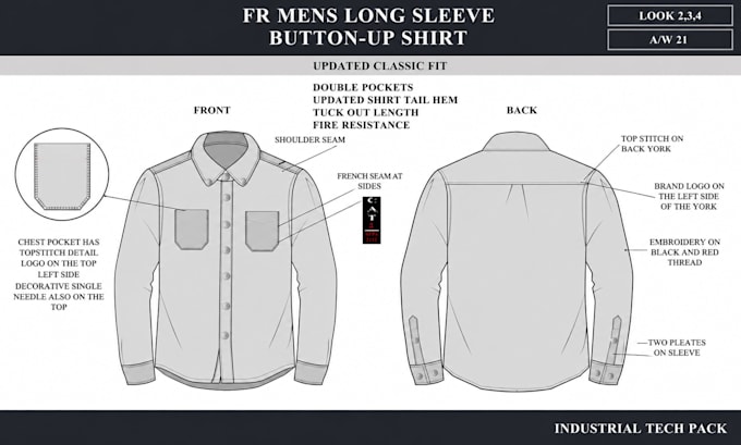 create clothing and shoe tech packs for fashion brands and manufacturers