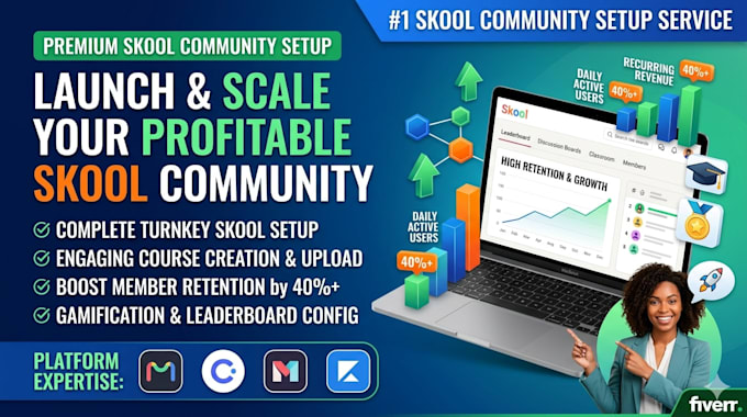 setup skool online community skool course creation and manager