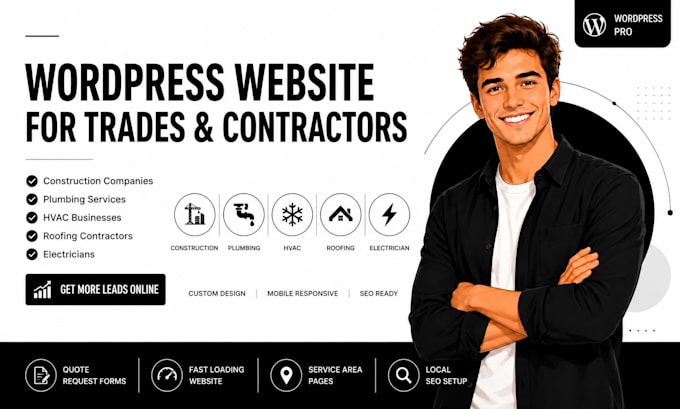 design construction,plumbing,hvac,roofing,electrician wordpress website design