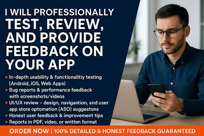 qa user testing website review app testing ui ux testing ios android testing