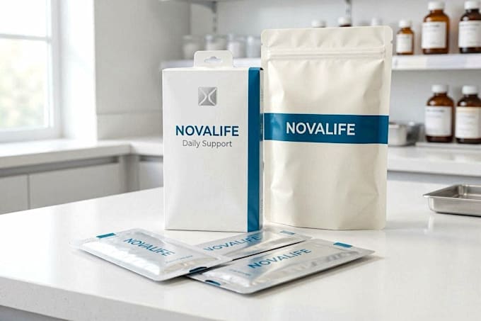 design professional product packaging box pouch and label