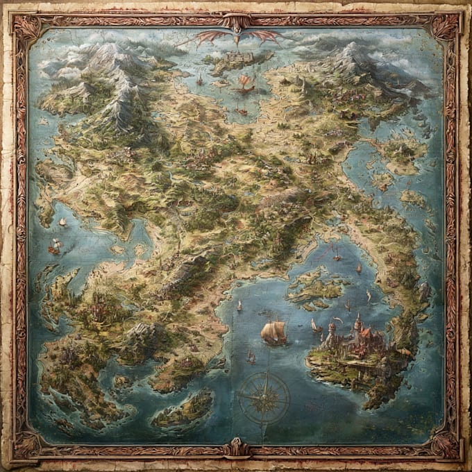 draw a custom map for fantasy, scifi, book or boardgame