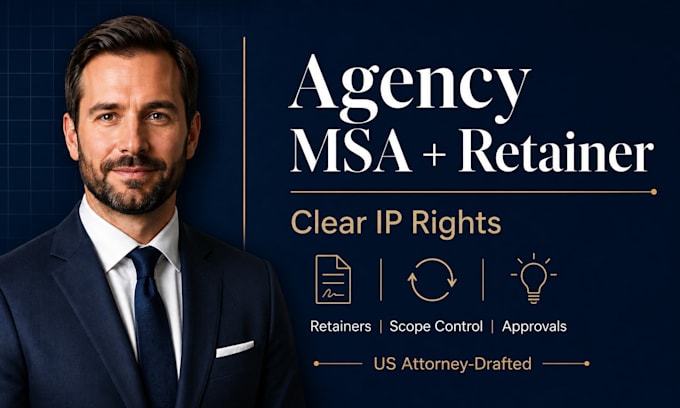 draft agency msa and client retainer contract with clear IP terms rights