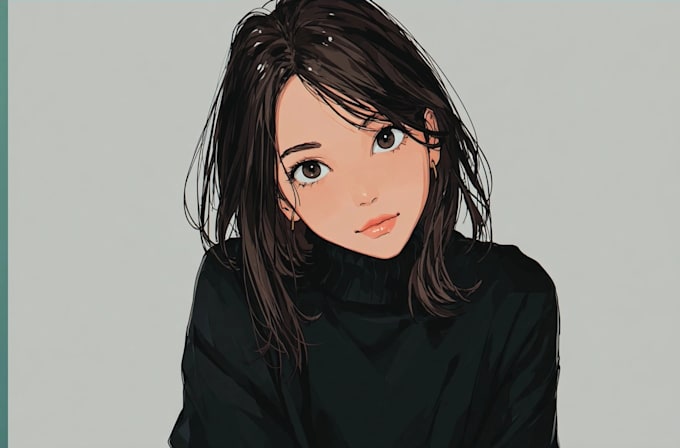 draw a cute cartoon portrait illustration