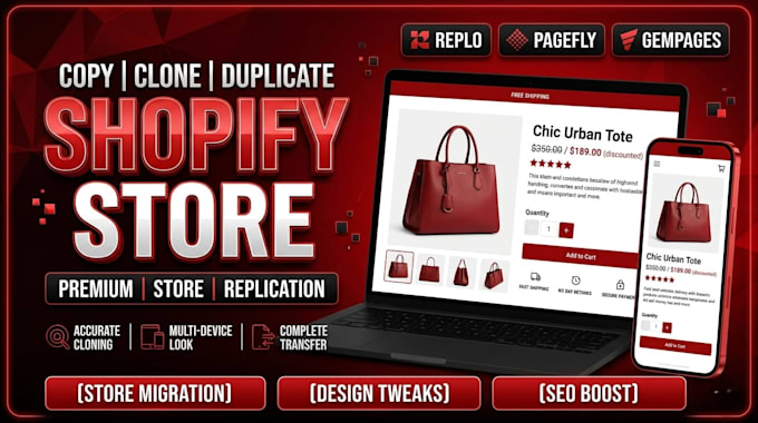 copy, clone and redesign any shopify store