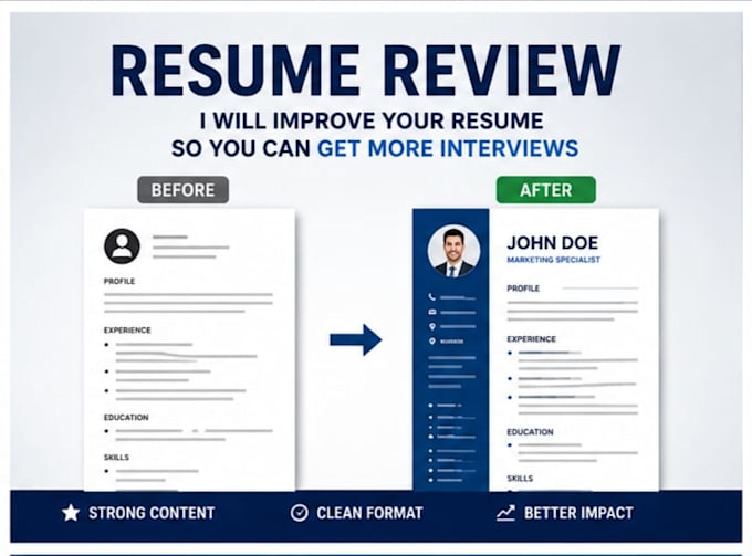 resume review, feedback, formatting and content improvement