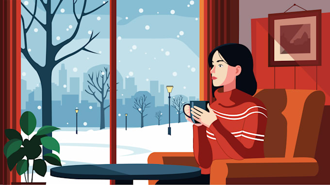 design creative typography and digital landscape illustration