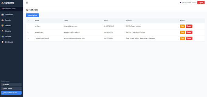 build a school management system in laravel PHP