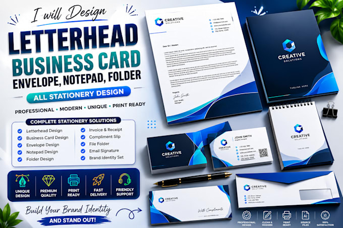 design letterhead business card envelope notepad folder all stationery design