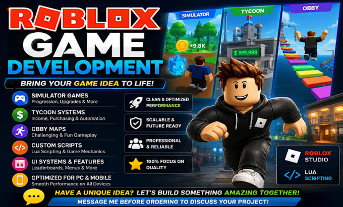 build custom roblox game, scripting and map design