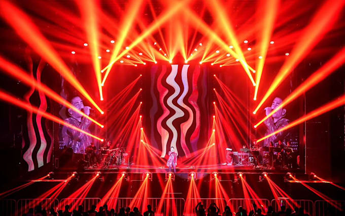 create 3d event stage, stage lighting renders, light visualization