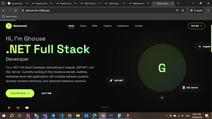 develop asp net core web API and angular web application