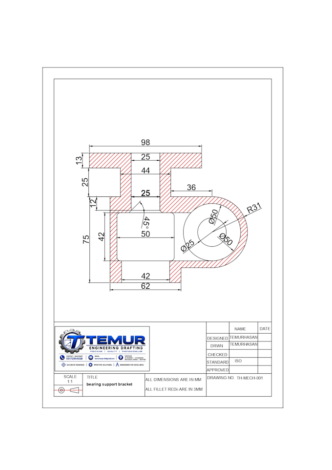 create professional autocad mechanical technical drawings