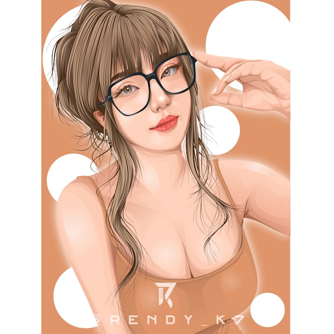 draw semi realistic vector portrait with soft shading from photo