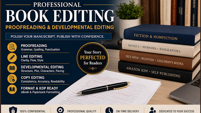 professionally edit, proofread, and format your book or manuscript