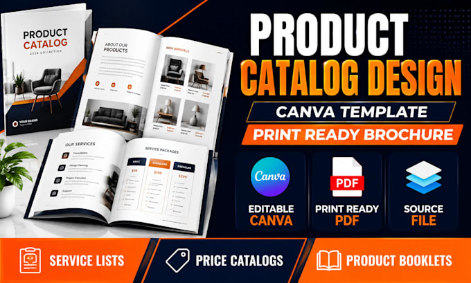 design product catalogs brochure service list printable brochure canva templates