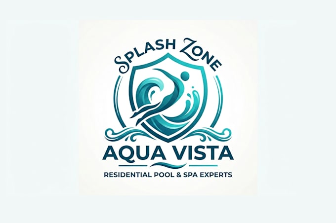 create a modern swim pool logo design