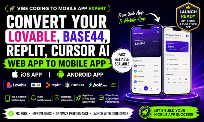 convert lovable ai base44 webapp to ios mobile app rork ai fix claude ai project