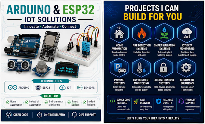 develop arduino projects and microsoft excel,presentations