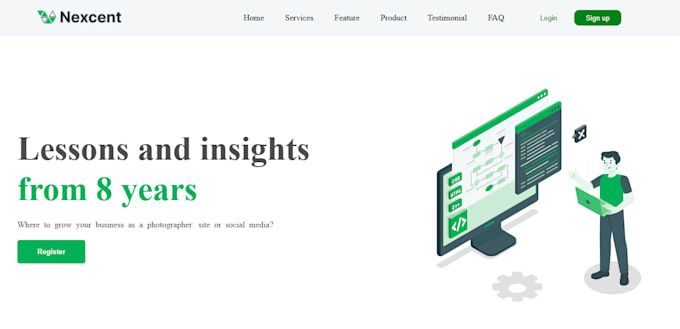 create modern responsive HTML CSS landing page