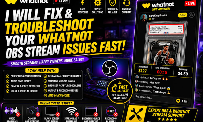 fix and troubleshoot your whatnot obs stream issues fast