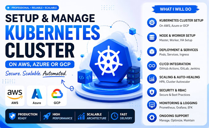 setup and manage kubernetes cluster on AWS, azure or gcp
