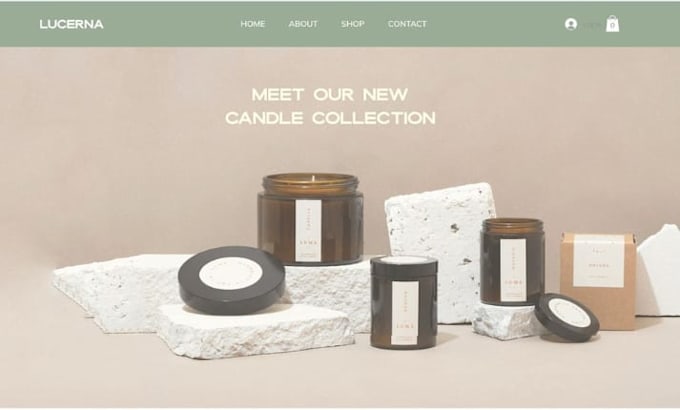 build squarespace candle store website handmade products website