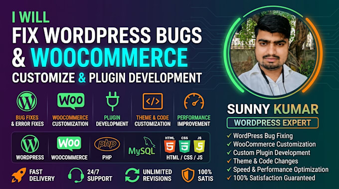 fix wordpress bugs, customize woocommerce